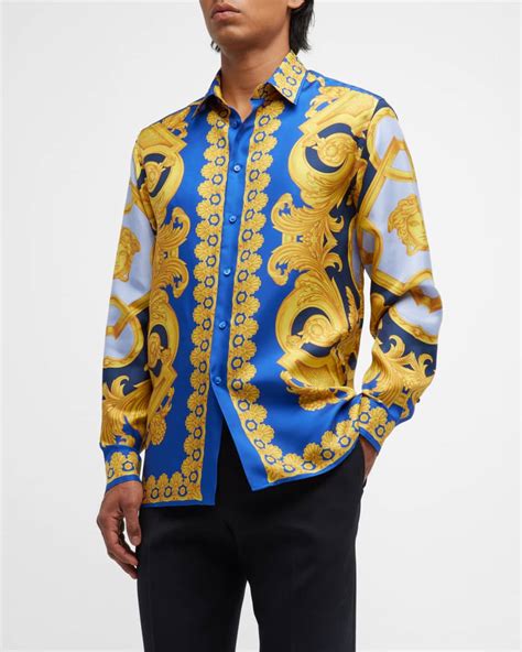 versace silk shirt mens replica|1st copy versace shirt men.